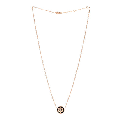 Christian Dior 18K Rose Gold Diamond Black Onyx Rose Des Vents Necklace 3 of 6