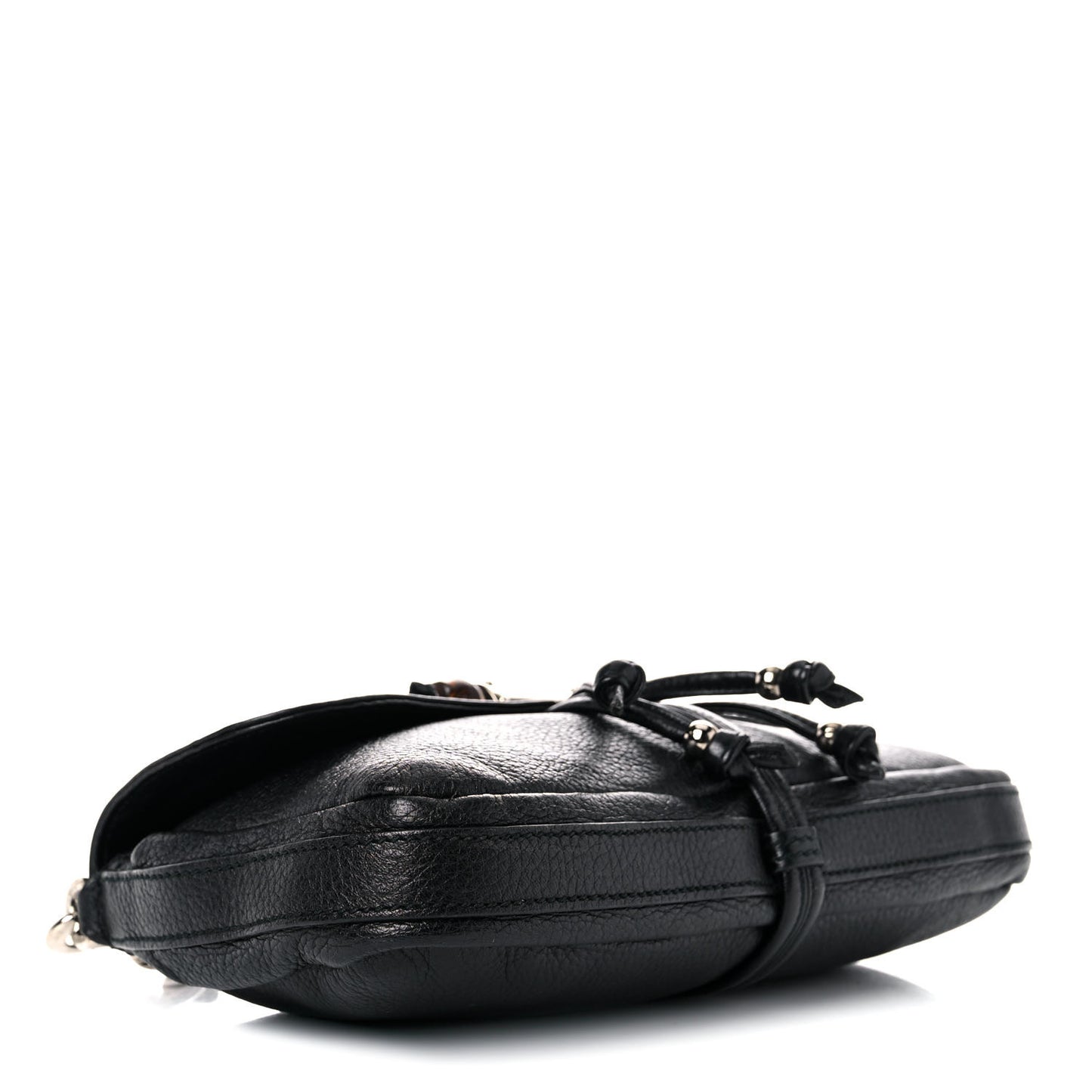 Calfskin Bamboo Croisette Evening Bag Black