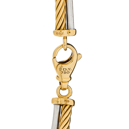David Yurman 18K White Yellow Gold Diamond Crossover Bracelet 3 of 3