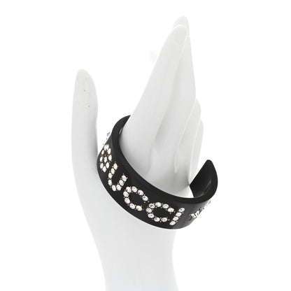 Gucci Resin Crystal Cuff Bracelet L Black 2 of 5