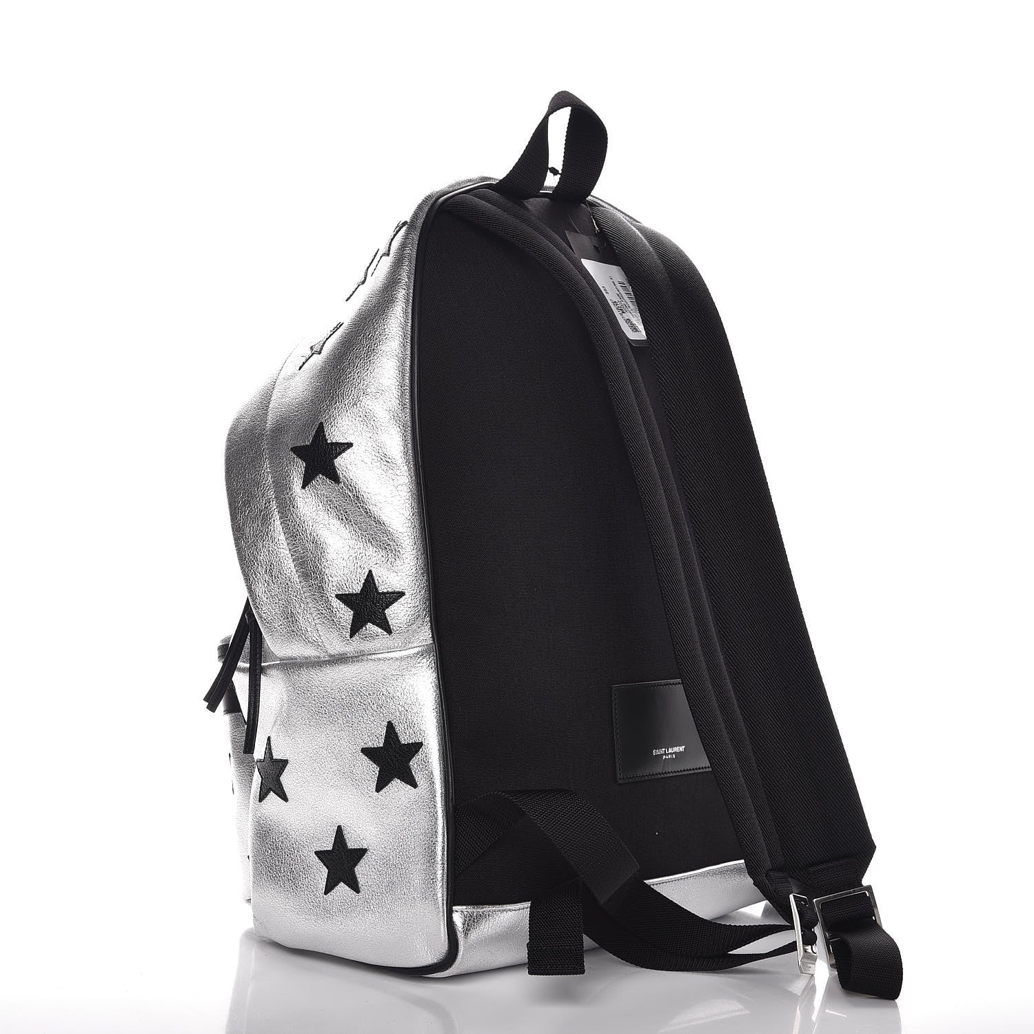 Saint Laurent Metallic Buffalo Star Hunting Backpack Silver Black 3 of 8