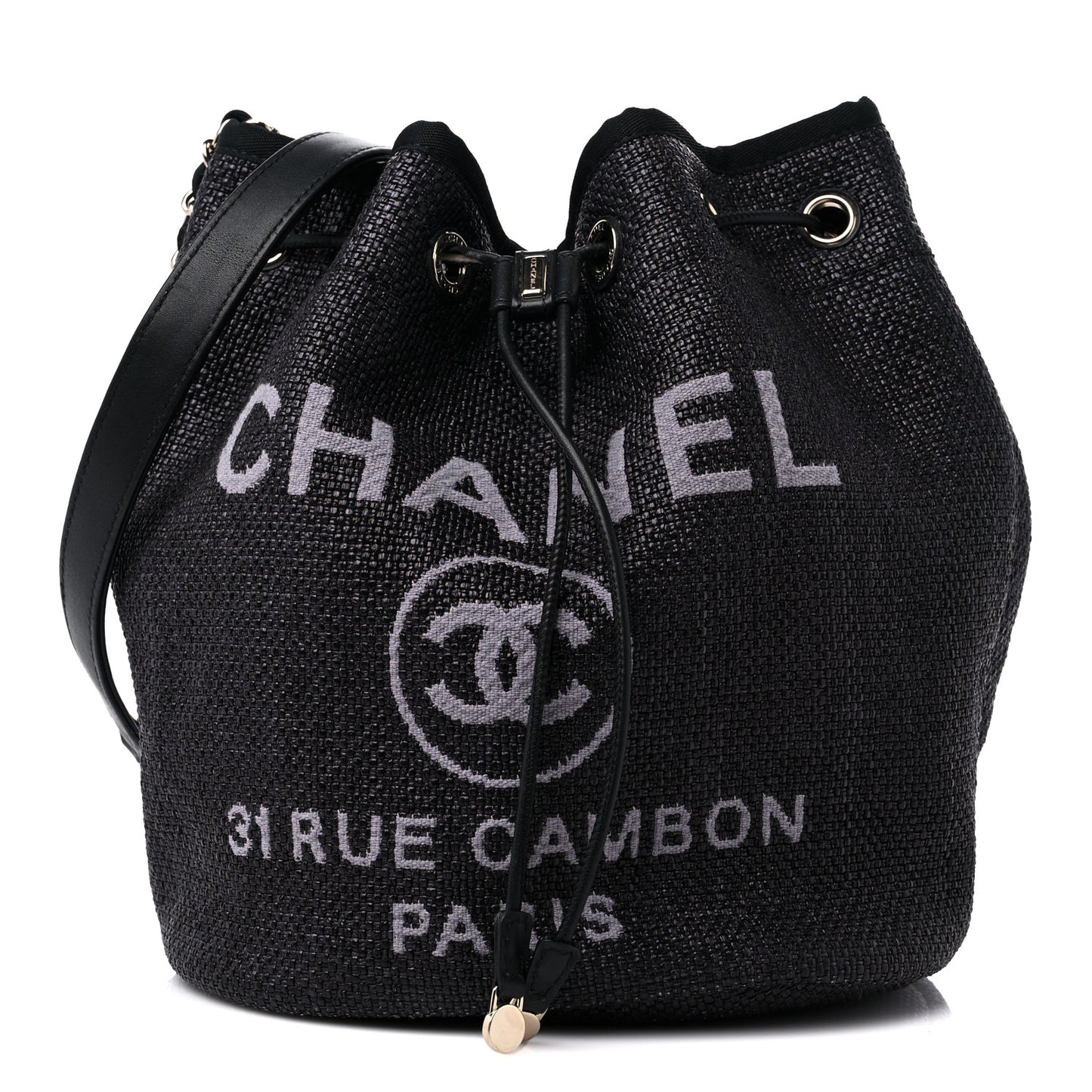 Mixed Fibers Deauville Drawstring Bag Black