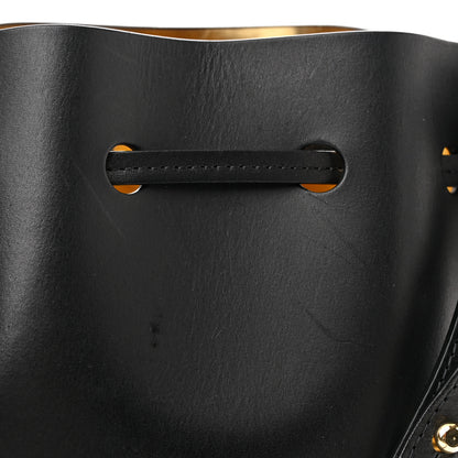 Mansur Gavriel Vegetable Tanned Calfskin Mini Bucket Bag Black Oro 12 of 14