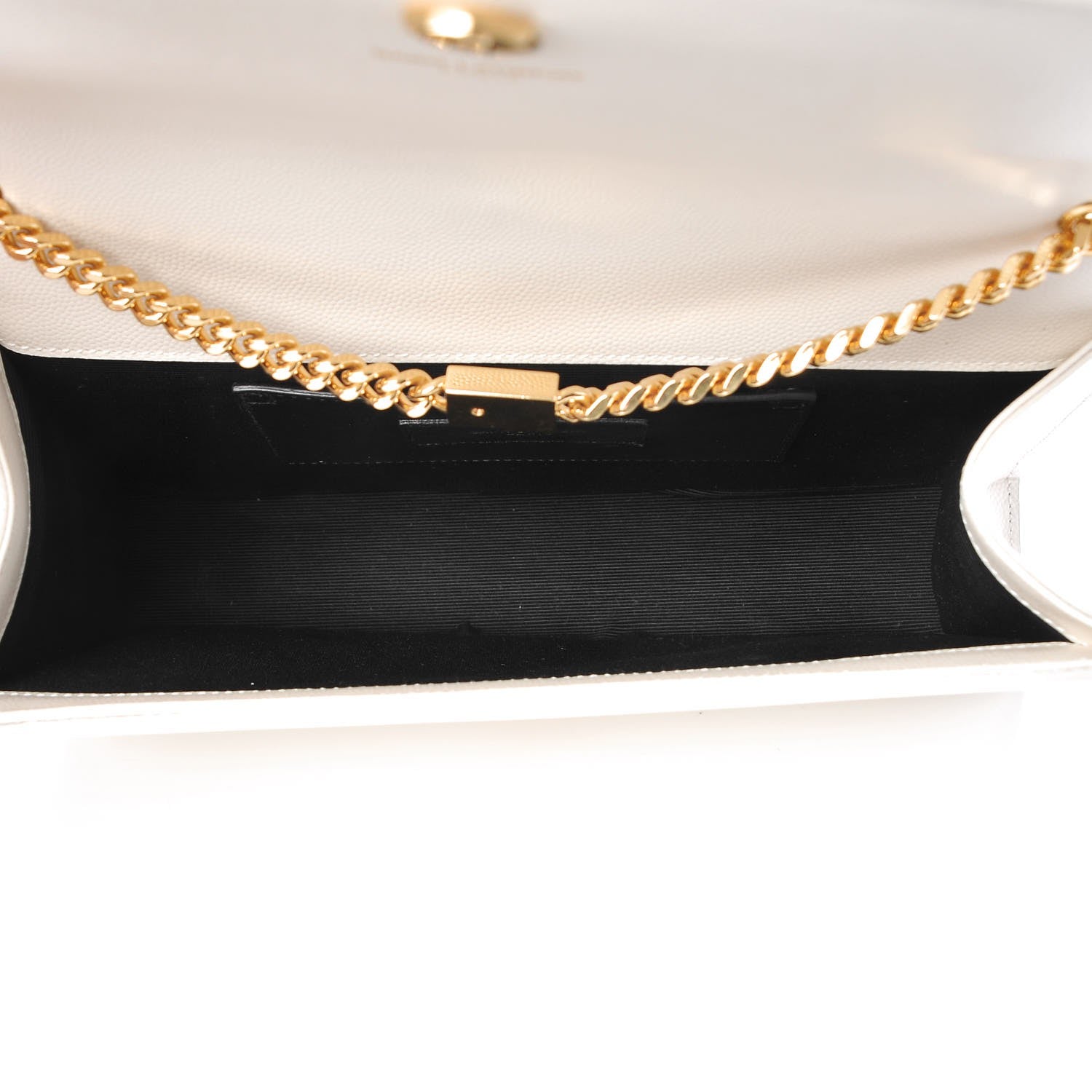 Saint Laurent Grain De Poudre Medium Classic Monogram Kate Satchel Porcellana 8 of 9