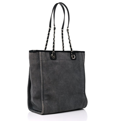Chanel Canvas Mini Deauville Tote Dark Grey 4 of 15