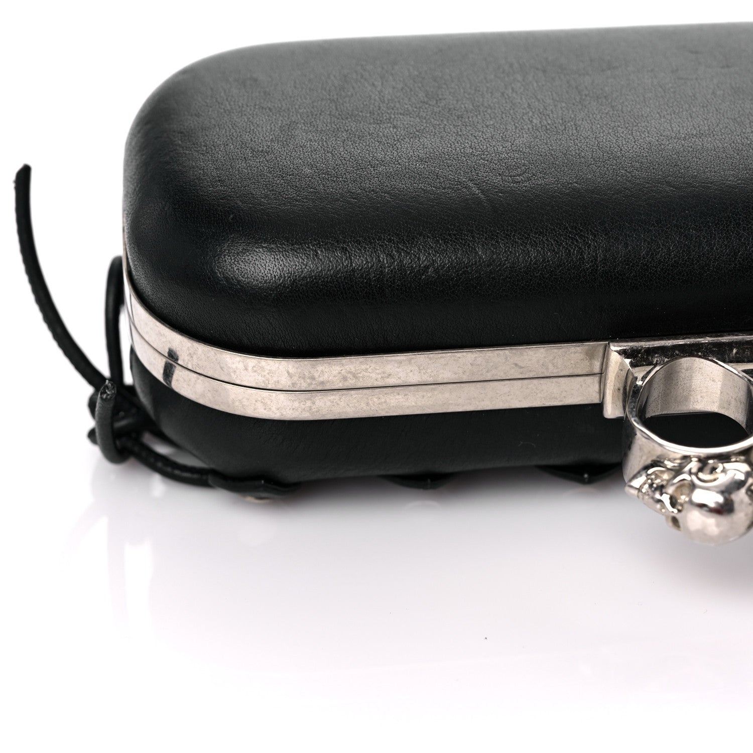 Alexander McQueen Lambskin Lace-Up Knucklebox Clutch Black 18 of 19