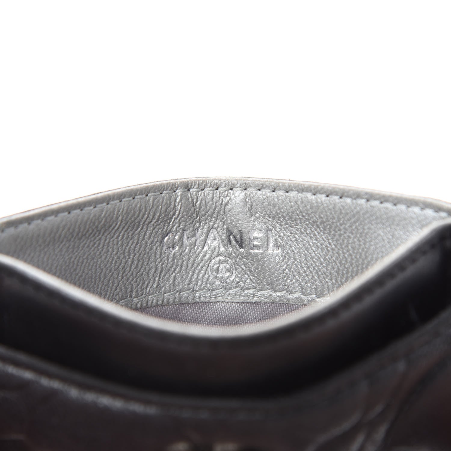 Chanel Lambskin Camellia Embossed Card Holder Black 8 of 10
