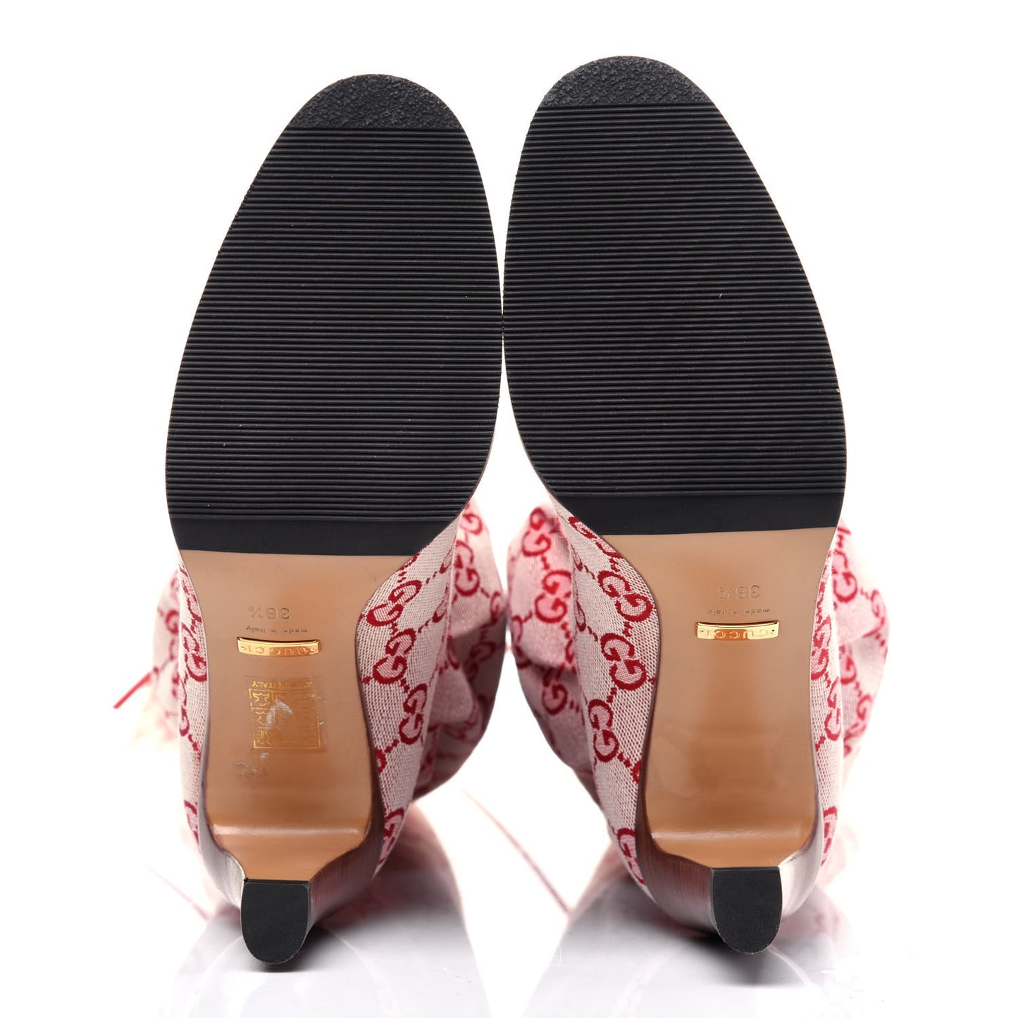 Monogram Over The Knee Boots 36.5 Gardenia Hibiscus Red