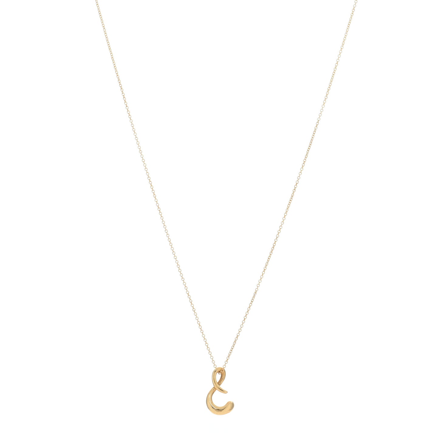 18K Yellow Gold Elsa Peretti Letter S Pendant Necklace