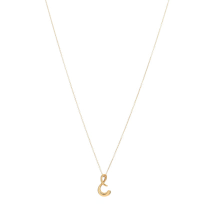 Tiffany 18K Yellow Gold Elsa Peretti Letter S Pendant Necklace 1 of 5