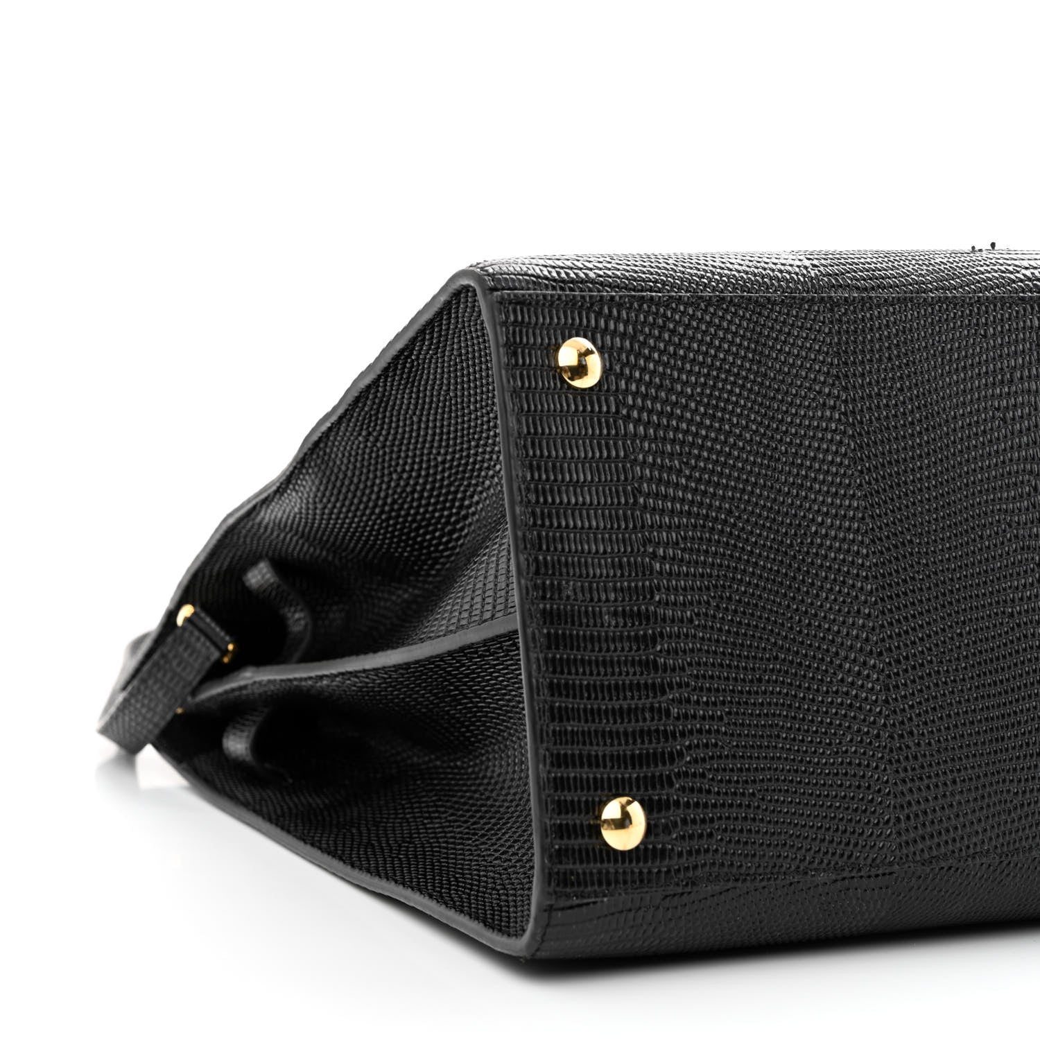 Burberry Calfskin Lizard Embossed Large Title Tote Black 9 of 13