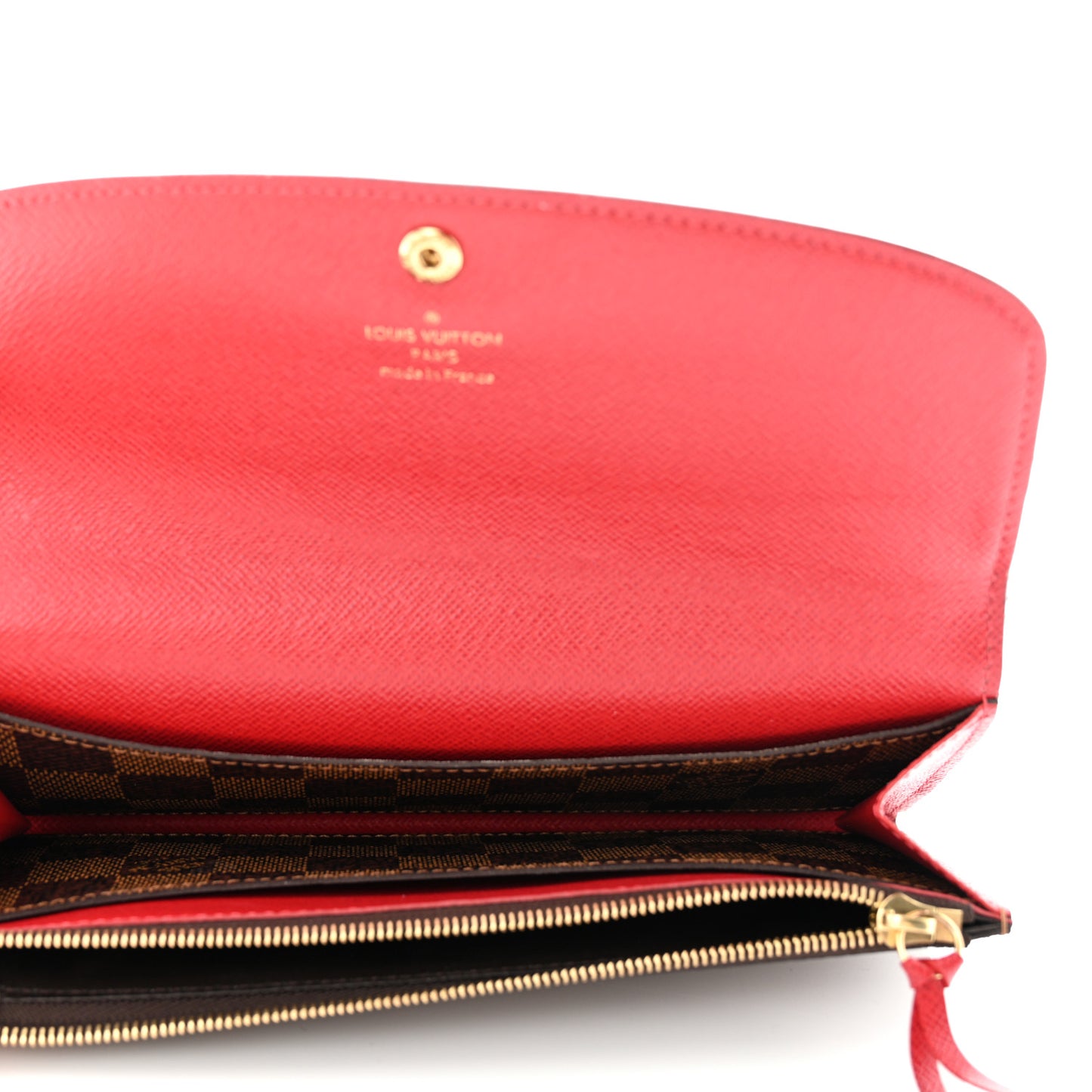 Damier Ebene Emilie Wallet Red