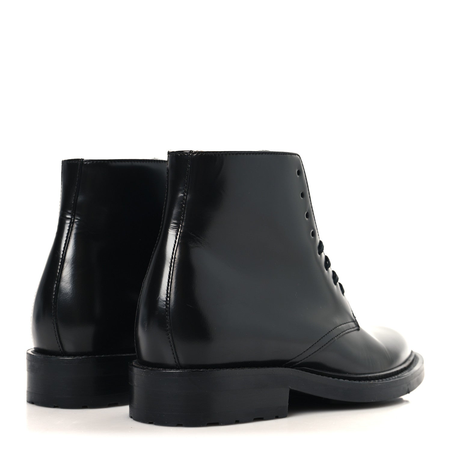 Saint Laurent Calfskin Womens Army Combat Boots 36 Black 1863578