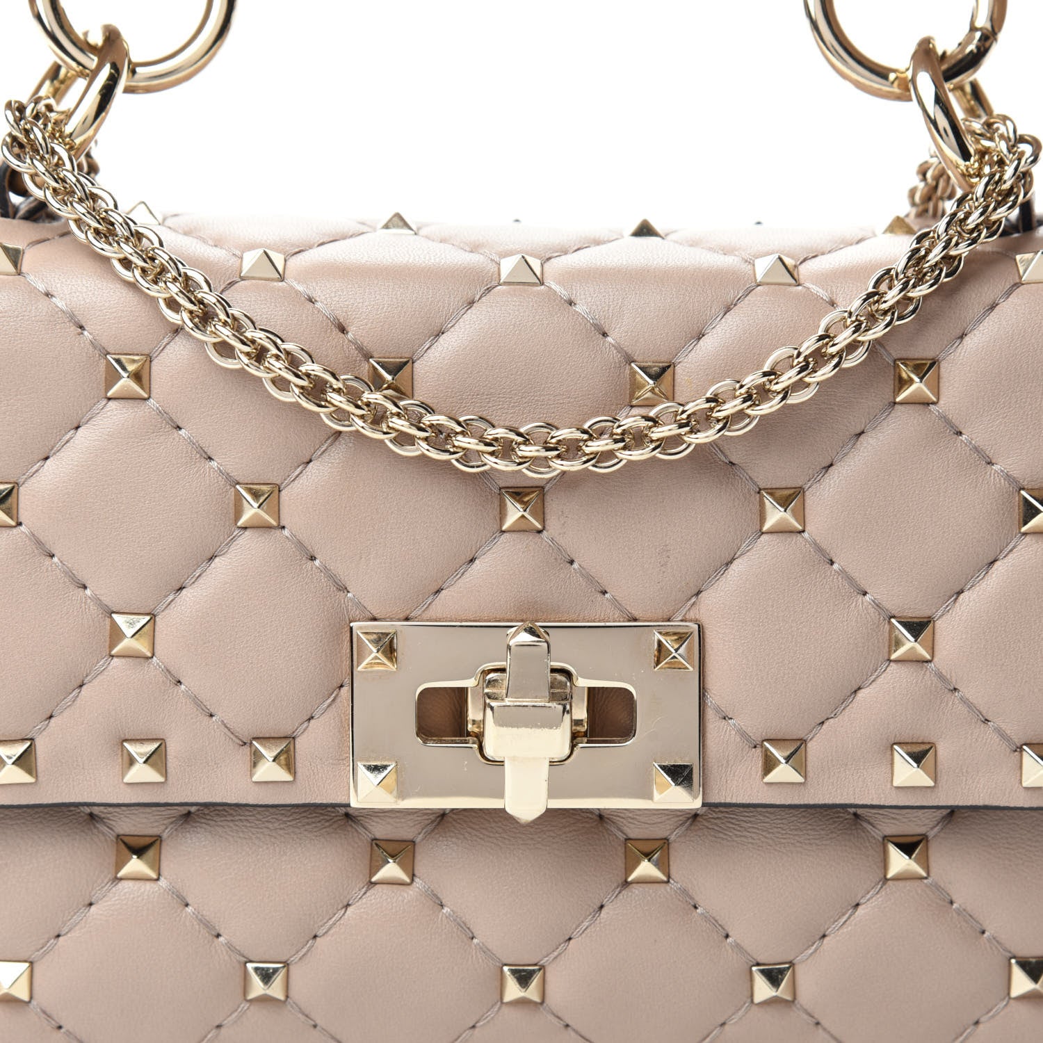 Valentino Garavani Nappa Small Rockstud Spike Shoulder Bag Poudre 10 of 10