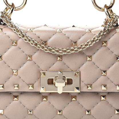 Valentino Garavani Nappa Small Rockstud Spike Shoulder Bag Poudre 10 of 10