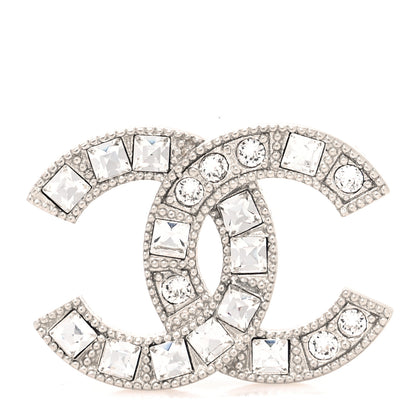 Chanel Crystal Baguette CC Mini Brooch Silver 1 of 4