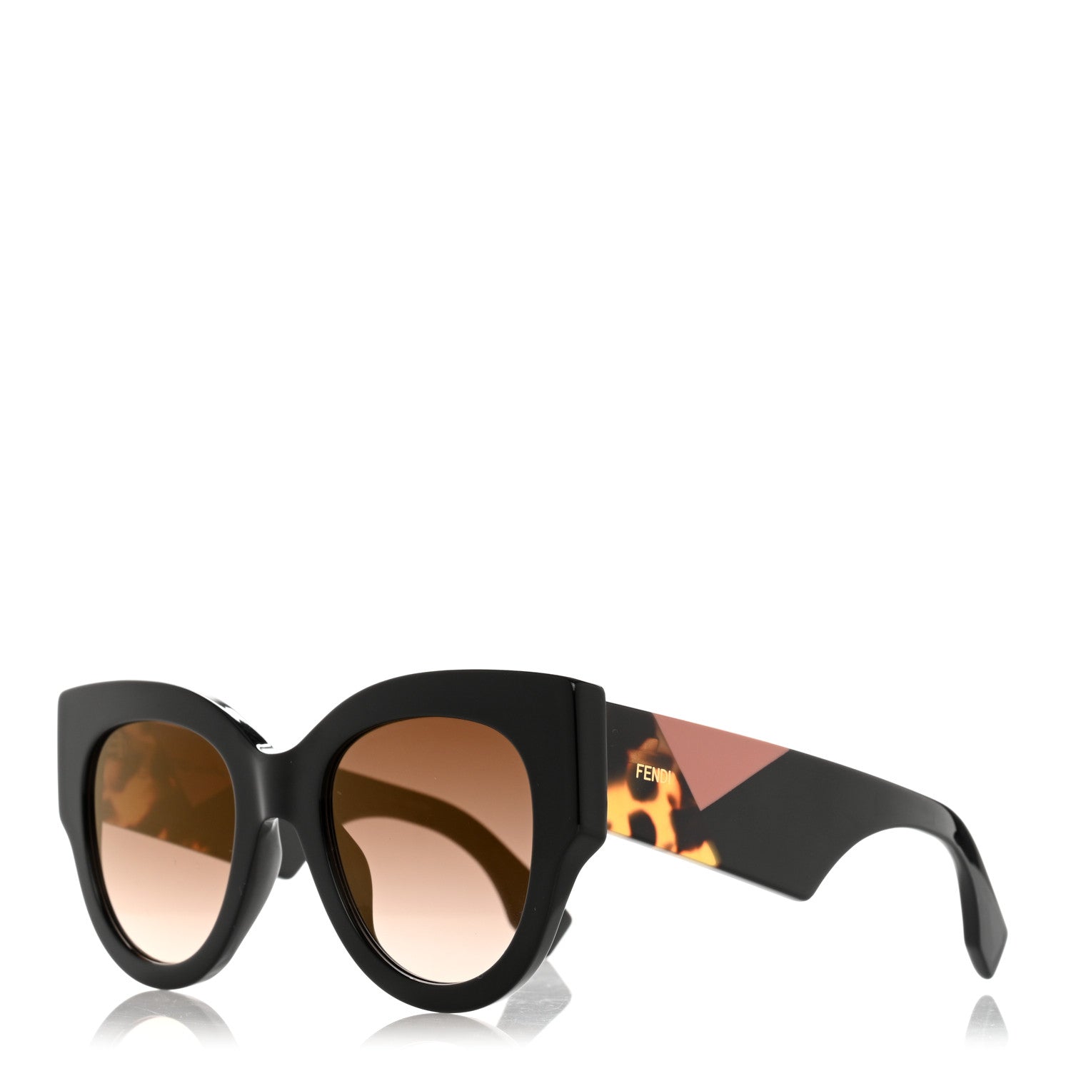 Fendi Acetate Facets Oversized Sunglasses FF 0264/S Havana 1 of 8
