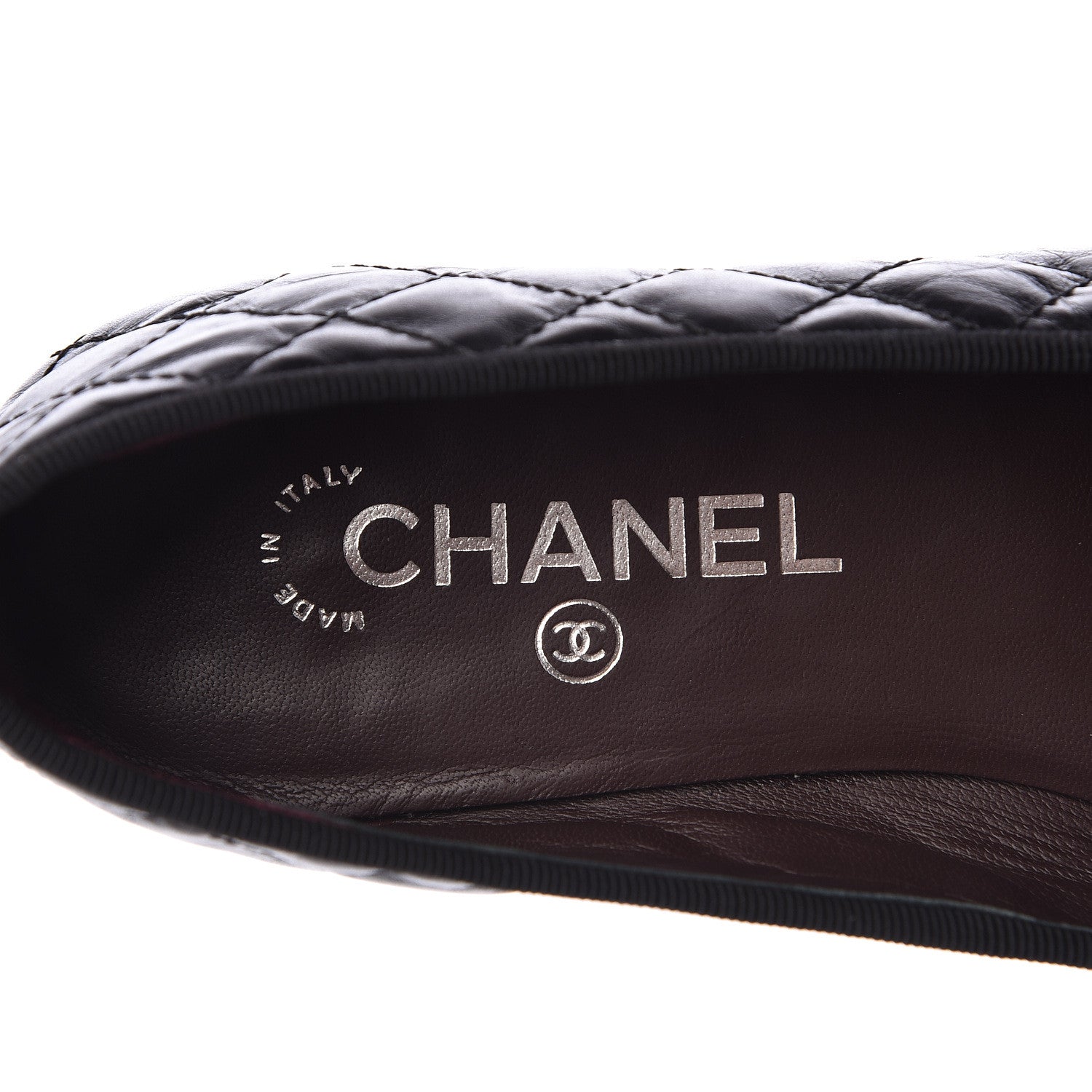 Chanel Aged Calfskin Quilted Cap Toe Ballerina Flats 39.5 Black 8 of 15