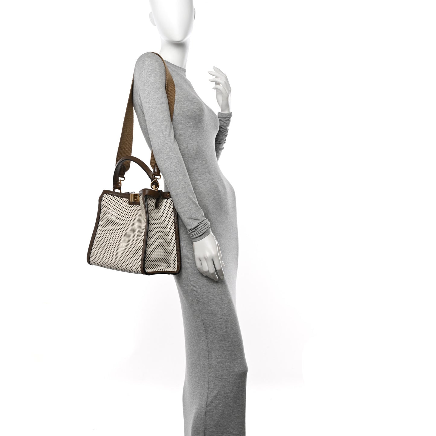 Vitello Liberty Glossy Lambskin Perforated Medium Peekaboo X-Lite White Ice Rust Maya