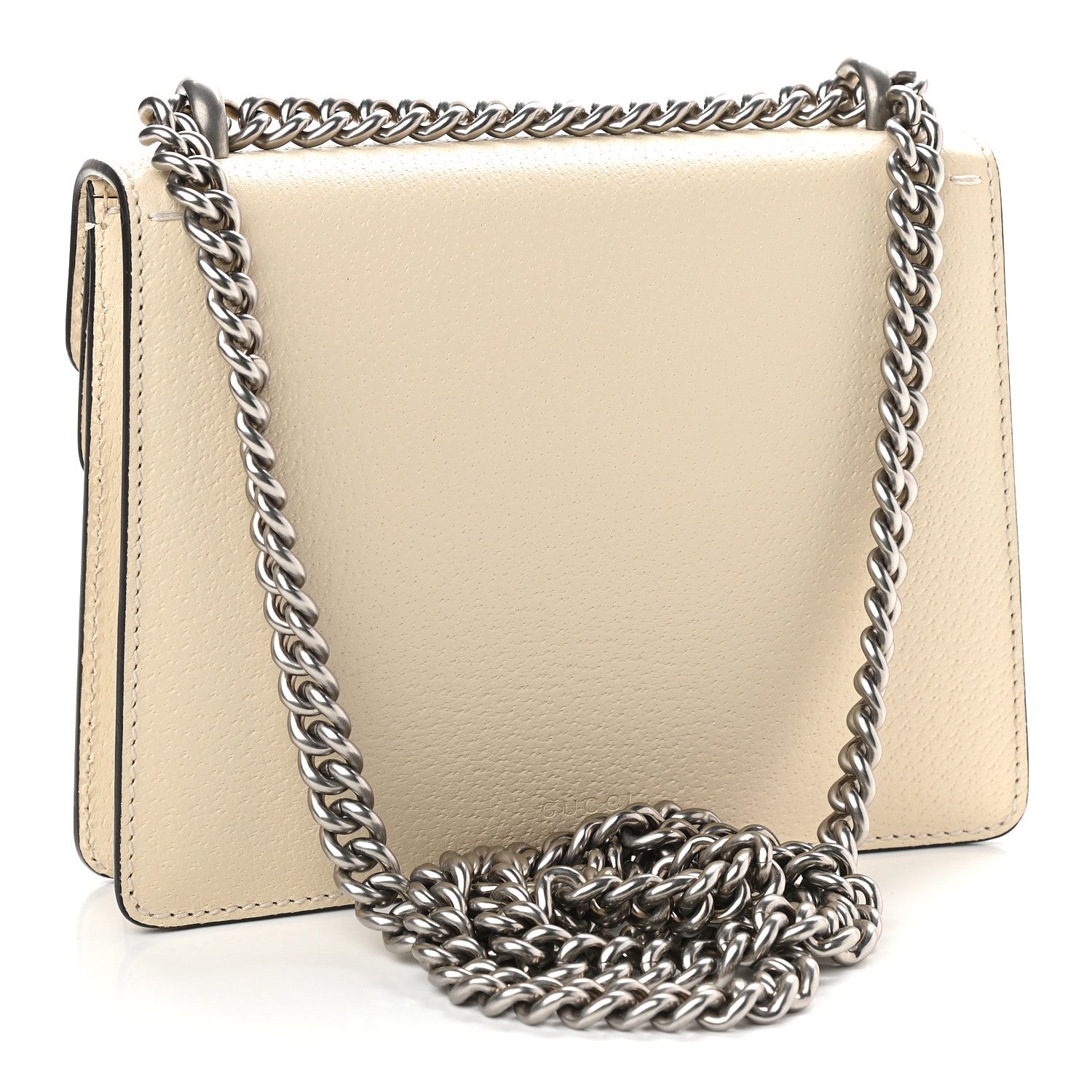 Gucci Textured Calfskin Crystal Mini Dionysus Shoulder Bag Mystic White 3 of 9
