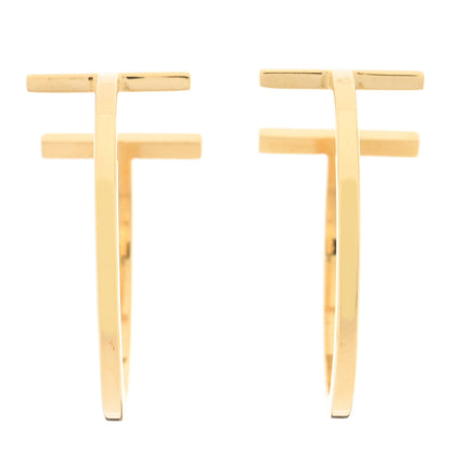 Tiffany 18K Yellow Gold Medium T Wire Hoop Earrings 1 of 4