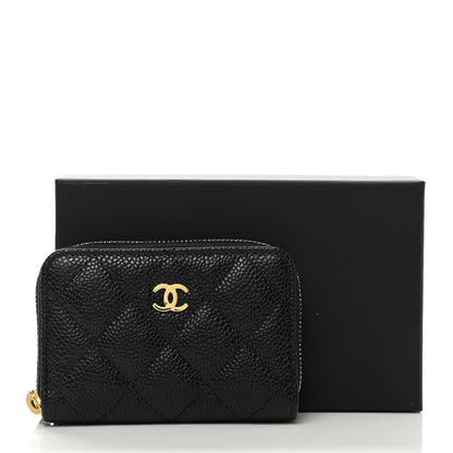 Chanel Caviar Quilted Zip Coin Purse Black 8 of 8