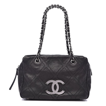 Chanel Calfskin Small Diamond Stitch Tote Black 1 of 14