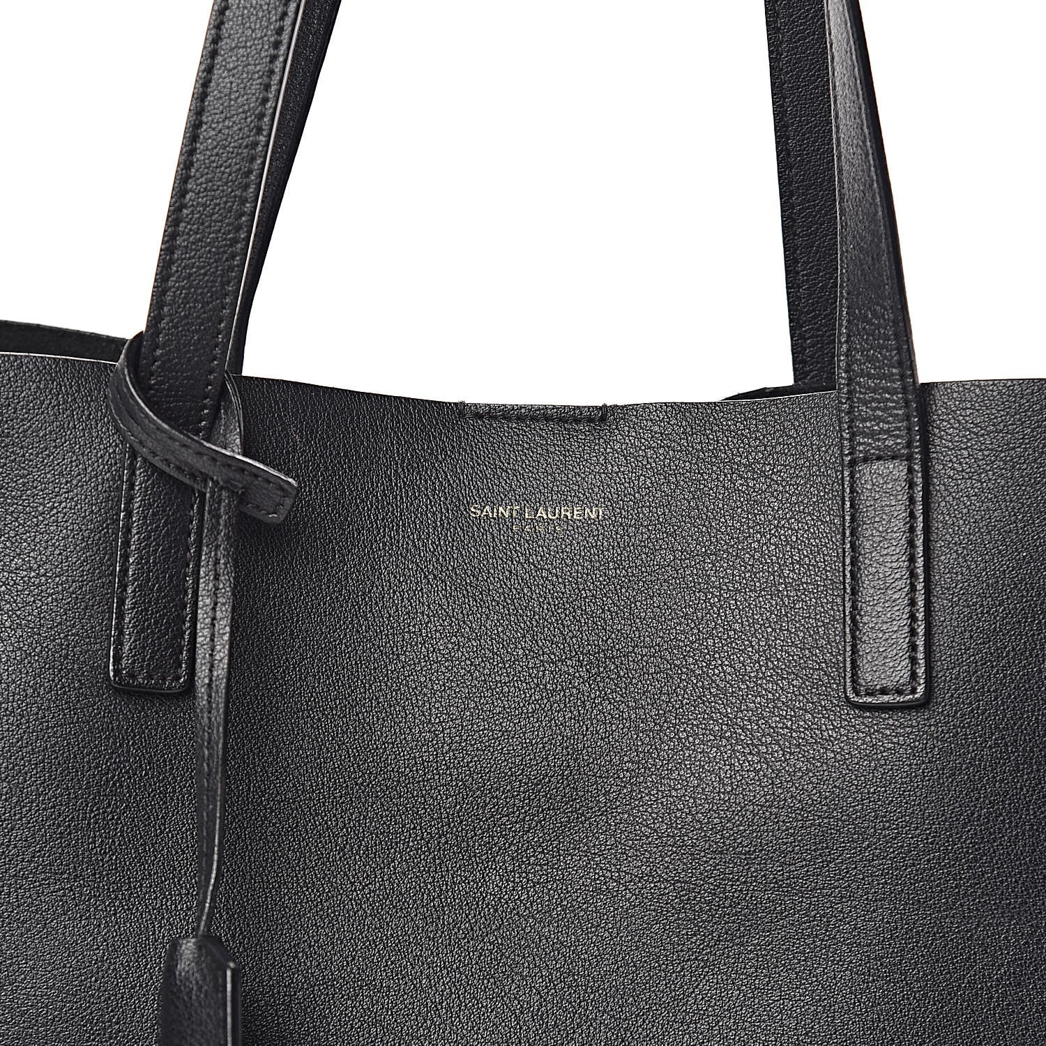 Saint Laurent Calfskin Large Shopping Tote Black 10 of 12