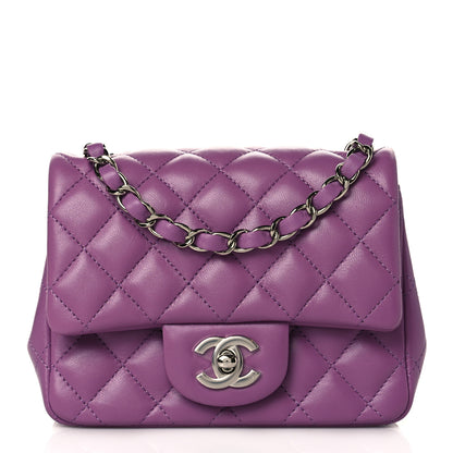 Chanel Lambskin Quilted Mini Square Flap Purple 1 of 11