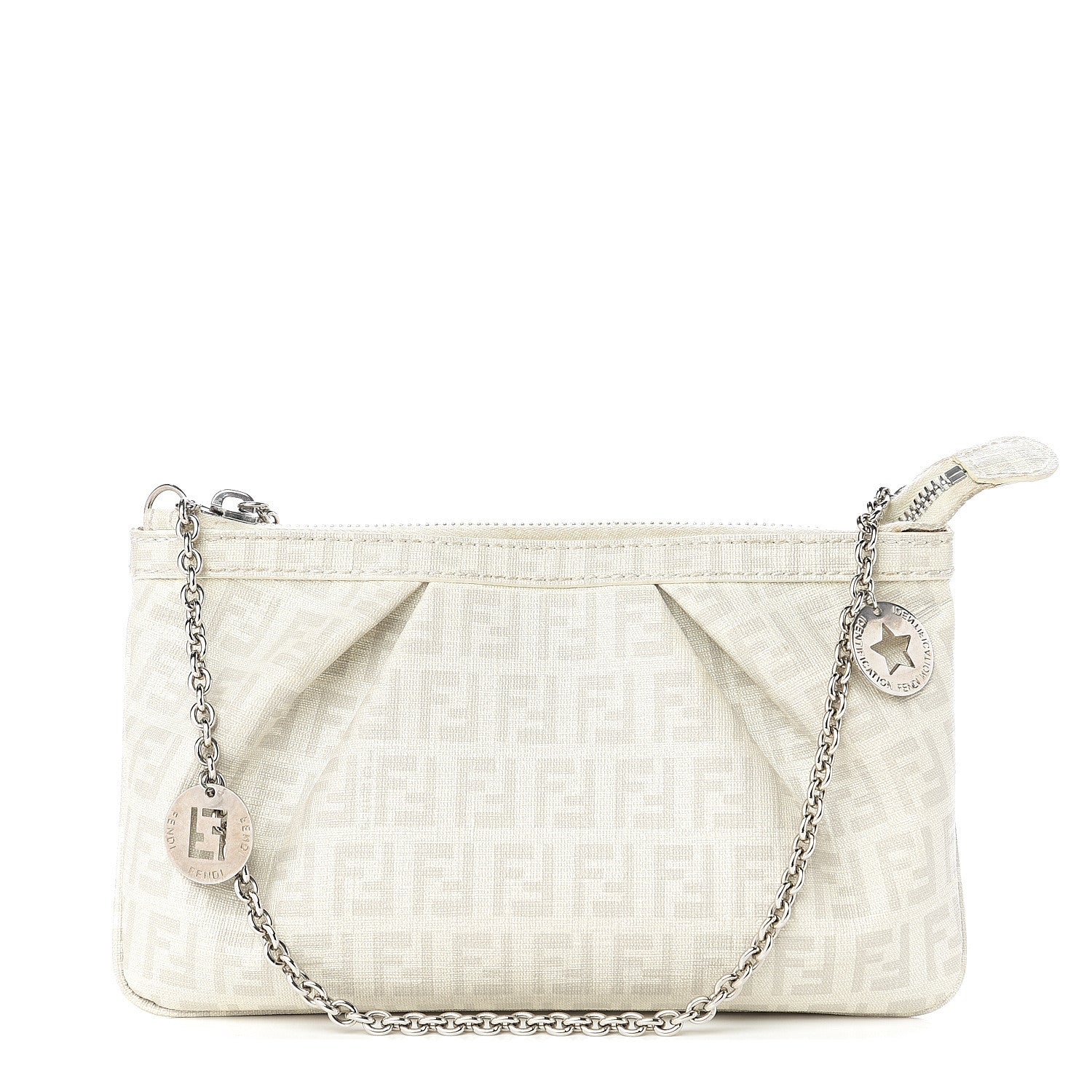 Fendi Zucchino Spalmati Forever Pochette White 1 of 11