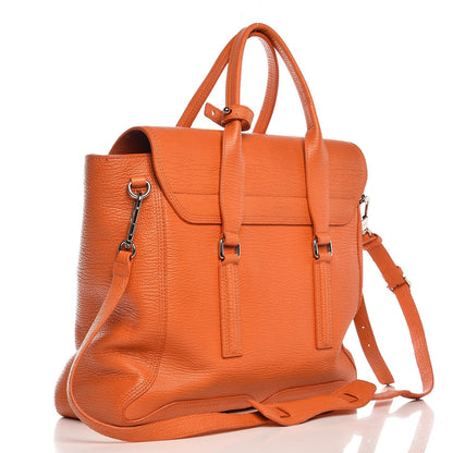 3.1 Phillip Lim 3.1 Textured Calfskin Large Pashli Satchel Mandarin 3 of 8