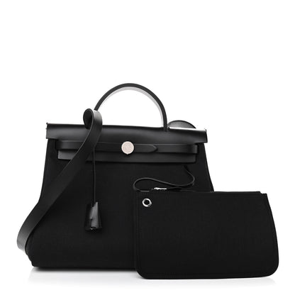 Hermes Military Toile Vache Hunter Herbag Zip Retourne 31 PM Black 1 of 11