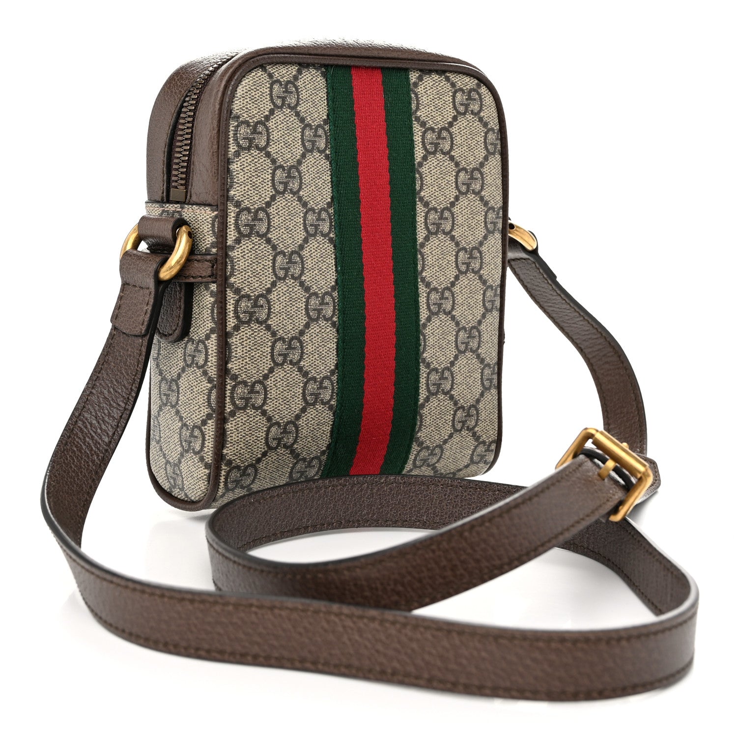 Gucci GG Supreme Monogram Web Mini Ophidia Messenger Brown 3 of 11