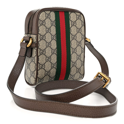 Gucci GG Supreme Monogram Web Mini Ophidia Messenger Brown 3 of 11