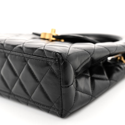 Chanel Shiny Aged Calfskin Quilted Nano Kelly Shopper Black 8 of 10
