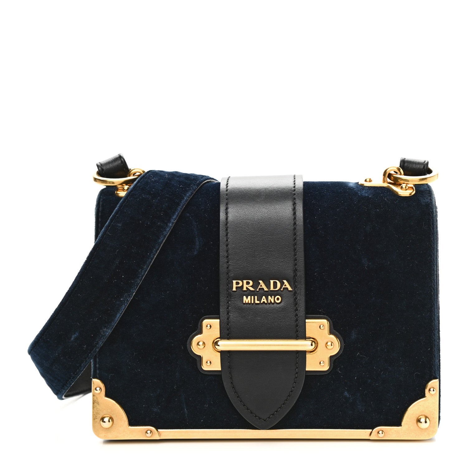 Prada Velvet City Calfskin Cahier Bag Zaffiro Black 1 of 11