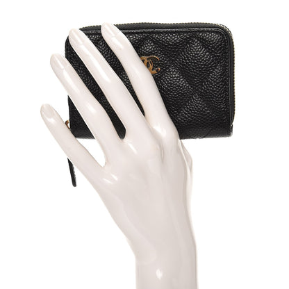 Chanel Caviar Quilted Zip Coin Purse Black 2 of 8
