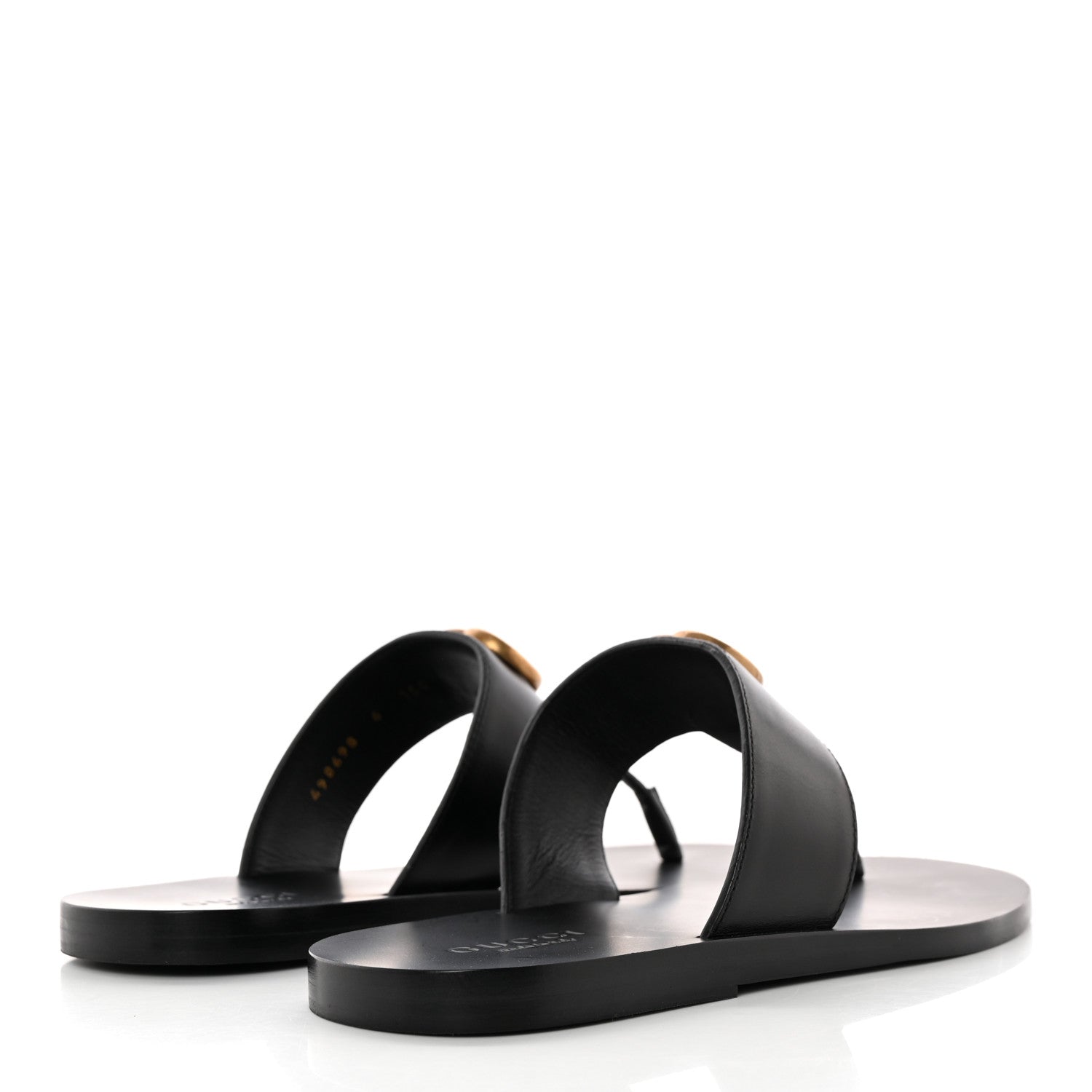 Gucci Rei Calfskin Cirano Lux Mens GG Marmont Thong Flat Sandals 6 Black 4 of 12