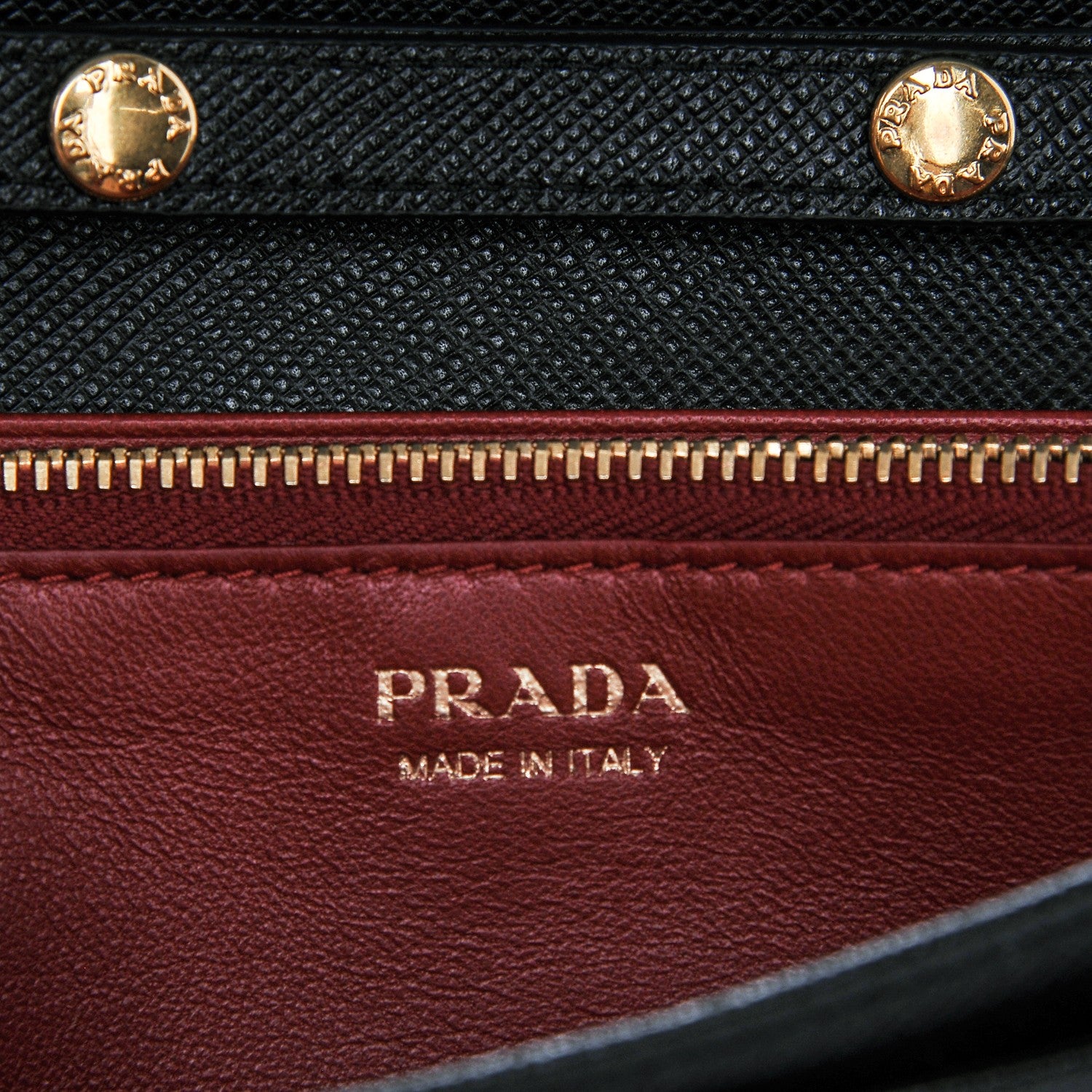 Prada Saffiano Lux Chain Wallet Nero Black 6 of 6