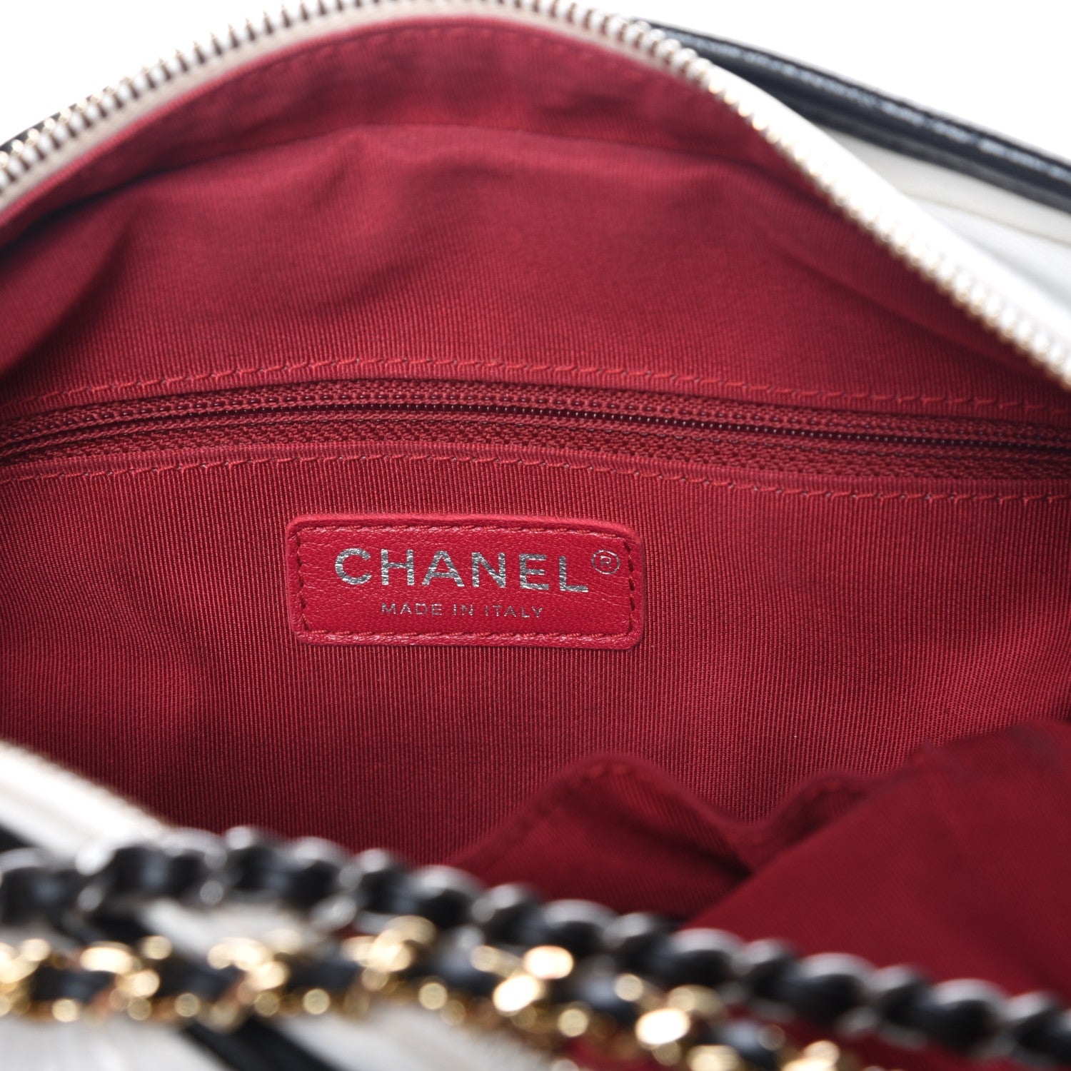 Chanel Aged Calfskin Quilted Medium Gabrielle Hobo Black White 6 of 7