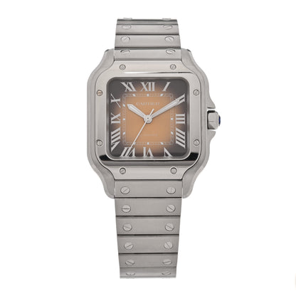 Cartier Stainless Steel 35mm Santos de Cartier Automatic Watch Brown 1 of 5