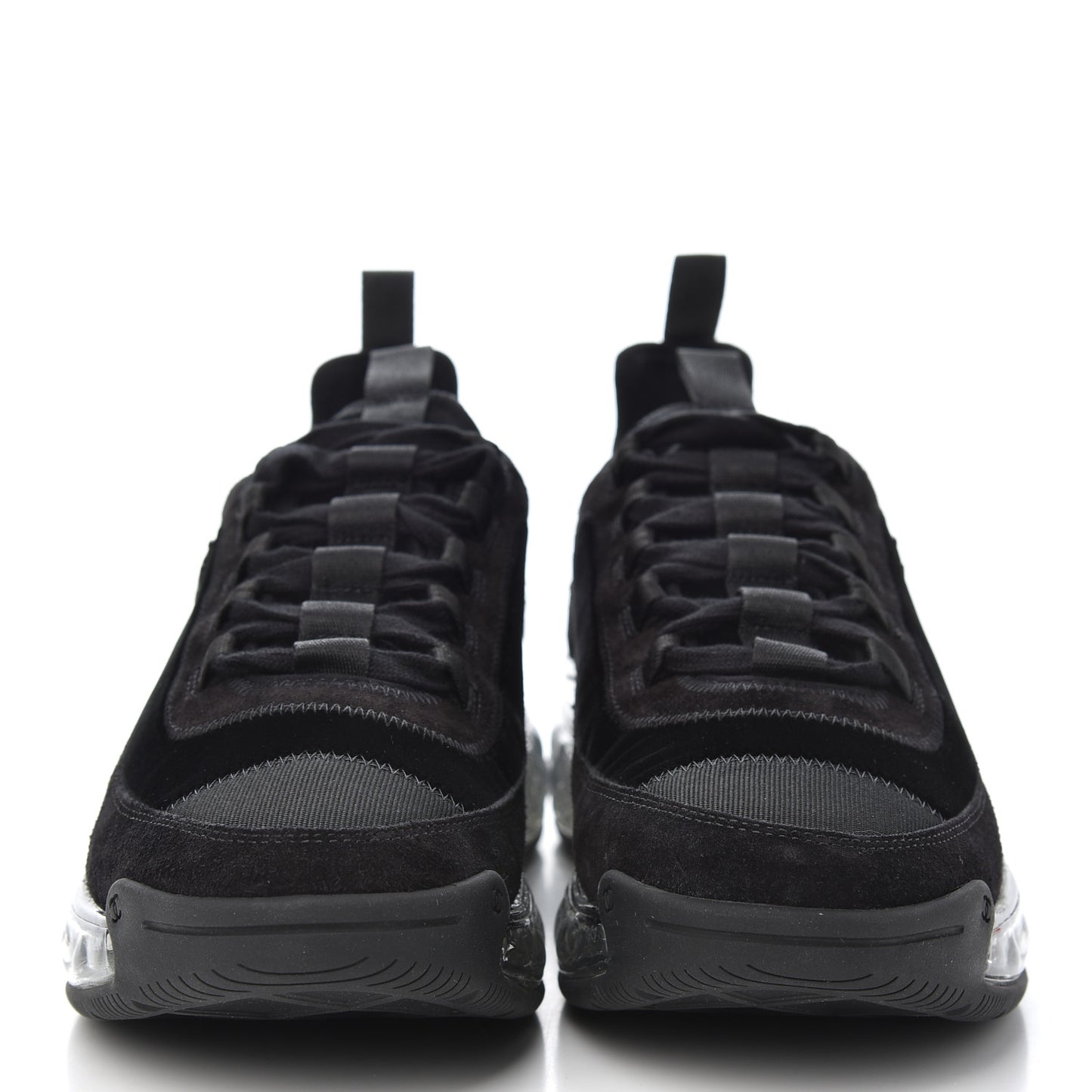 Suede Calfskin Velvet Grosgrain CC Sneakers 40.5 Black