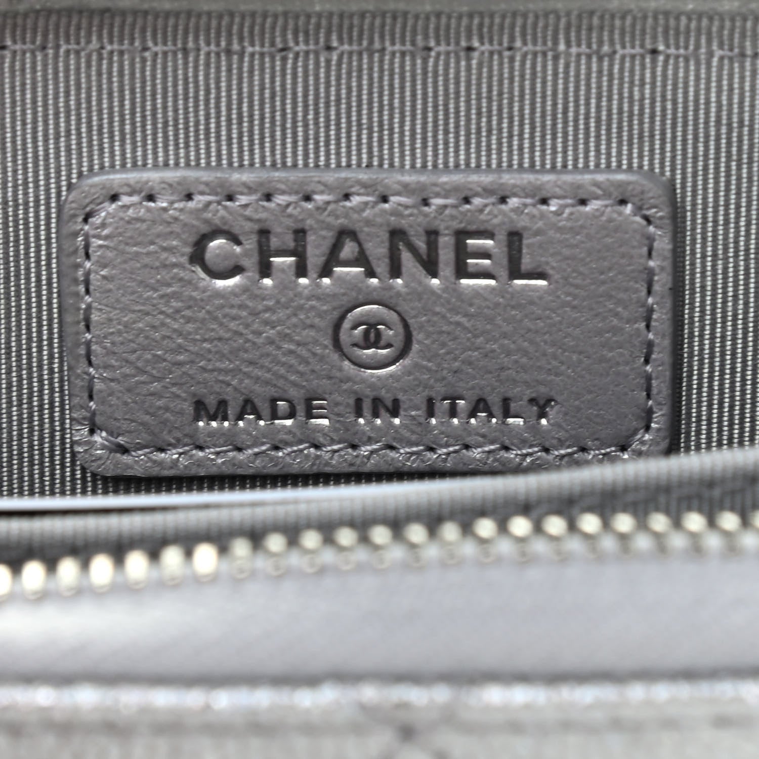 Chanel Glittered Metallic Caviar Quilted Zip Coin Purse Wallet Silver 6 of 7