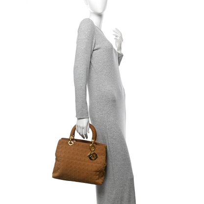 Christian Dior Nylon Cannage Large Lady Dior Tan 2 of 14