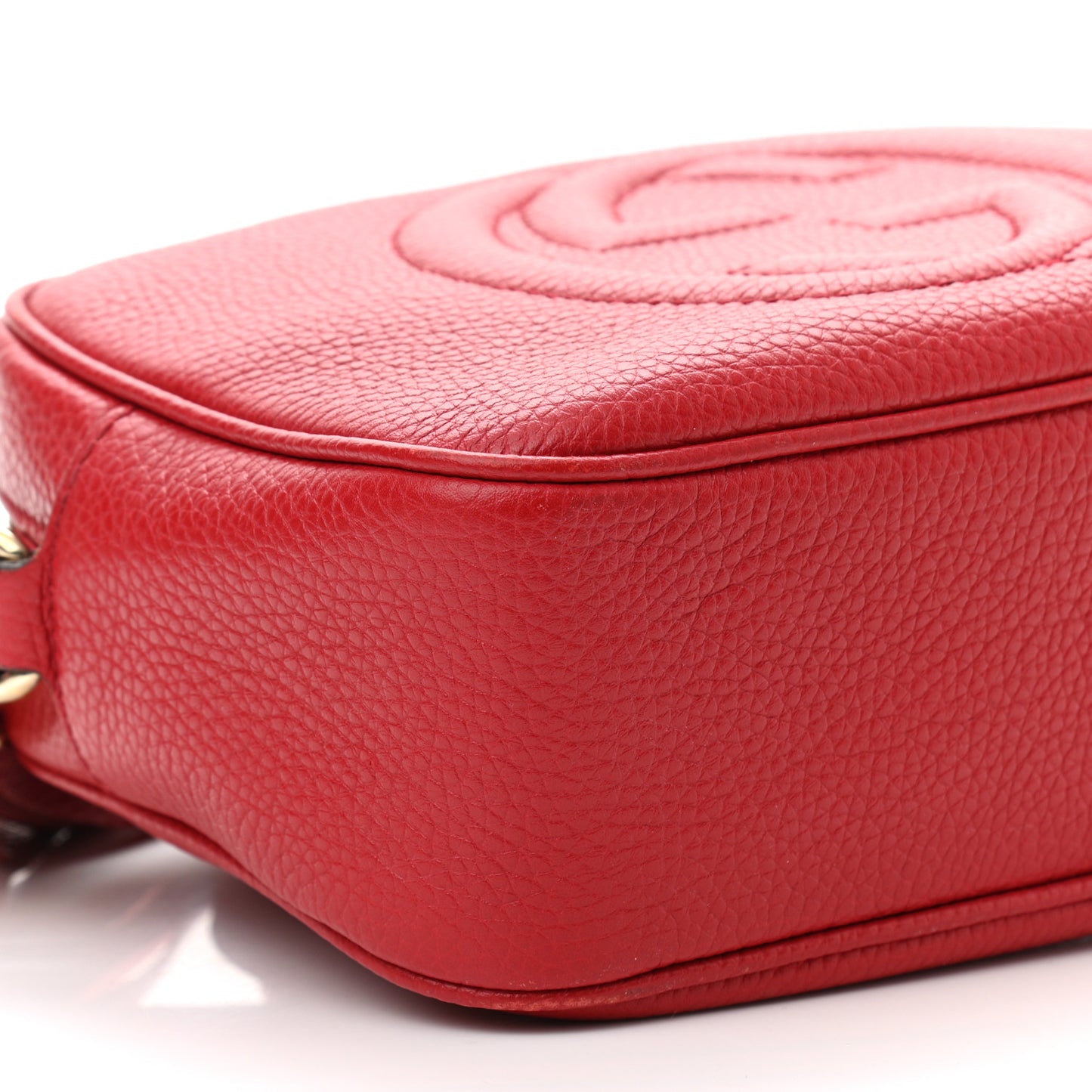 Pebbled Calfskin Small Soho Disco Bag Tabasco Red