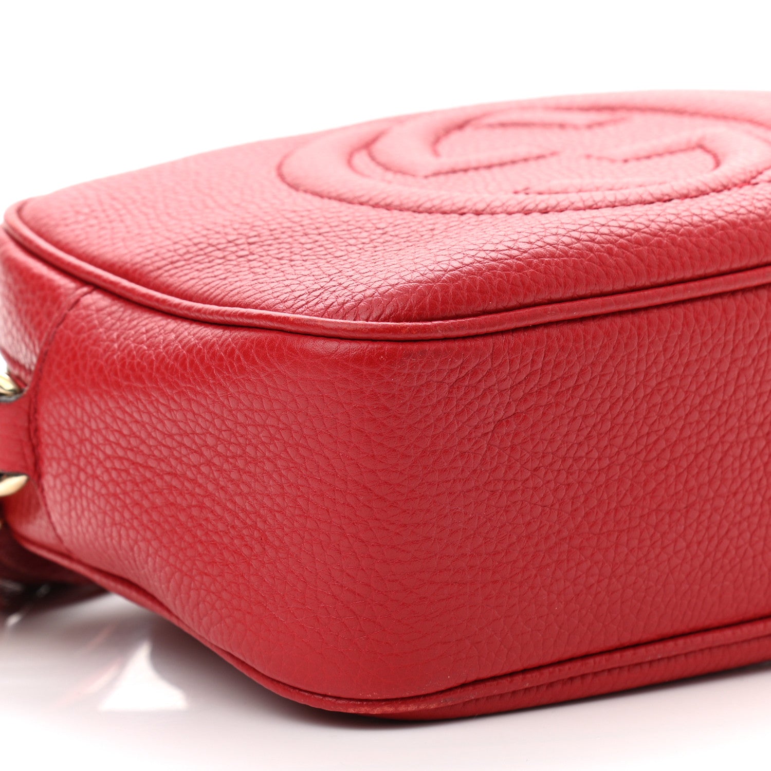Gucci Pebbled Calfskin Small Soho Disco Bag Tabasco Red 9 of 11