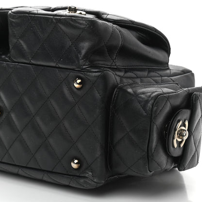 Chanel Calfskin Quilted Small Cambon Multipocket Reporter Black White 12 of 15