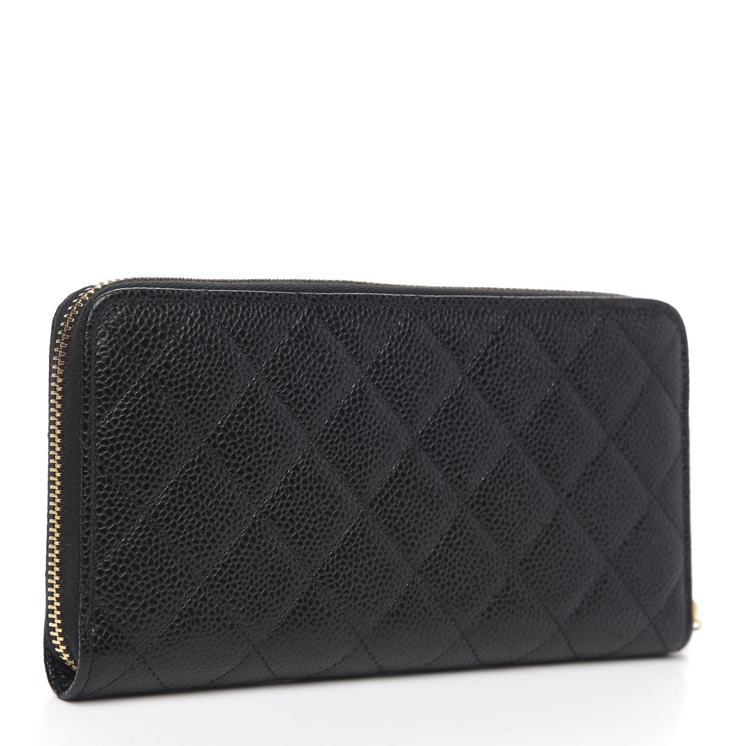 Chanel Caviar Quilted Large Gusset Zip Around Wallet Black 3 of 9