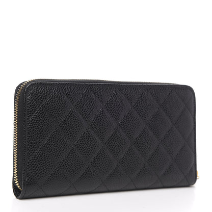 Chanel Caviar Quilted Large Gusset Zip Around Wallet Black 3 of 9