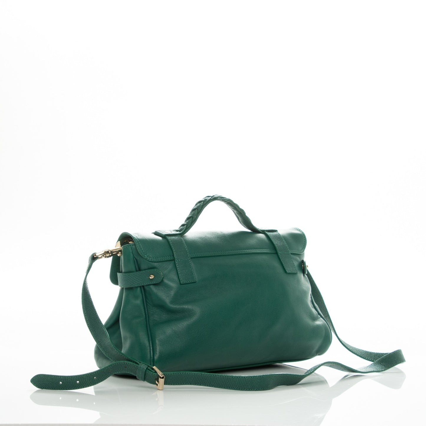 Micrograin Calfskin Lizard Printed Medium Alexa Emerald